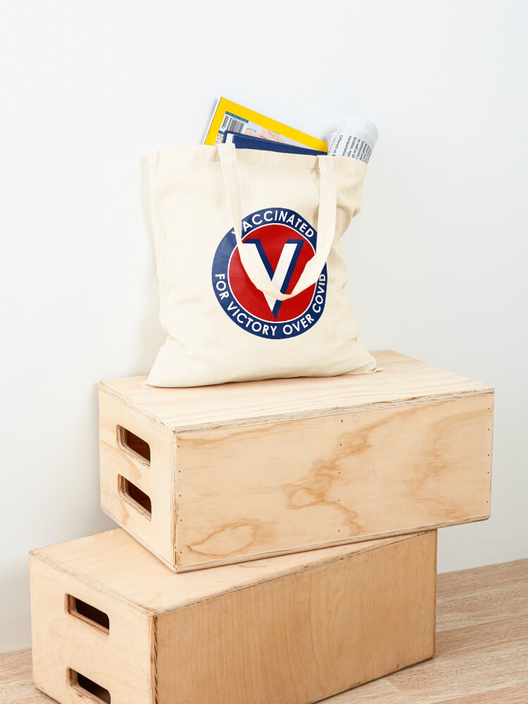 Thumbnail 4 of 5, Tote Bag, Vaccinated for Victory Over Covid designed and sold by misterfrisky.