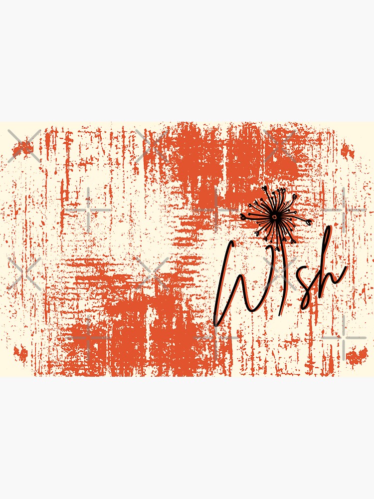 Thumbnail 3 of 3, Sticker, Orange Black Abstract Wish designed and sold by DesignsbyEH.