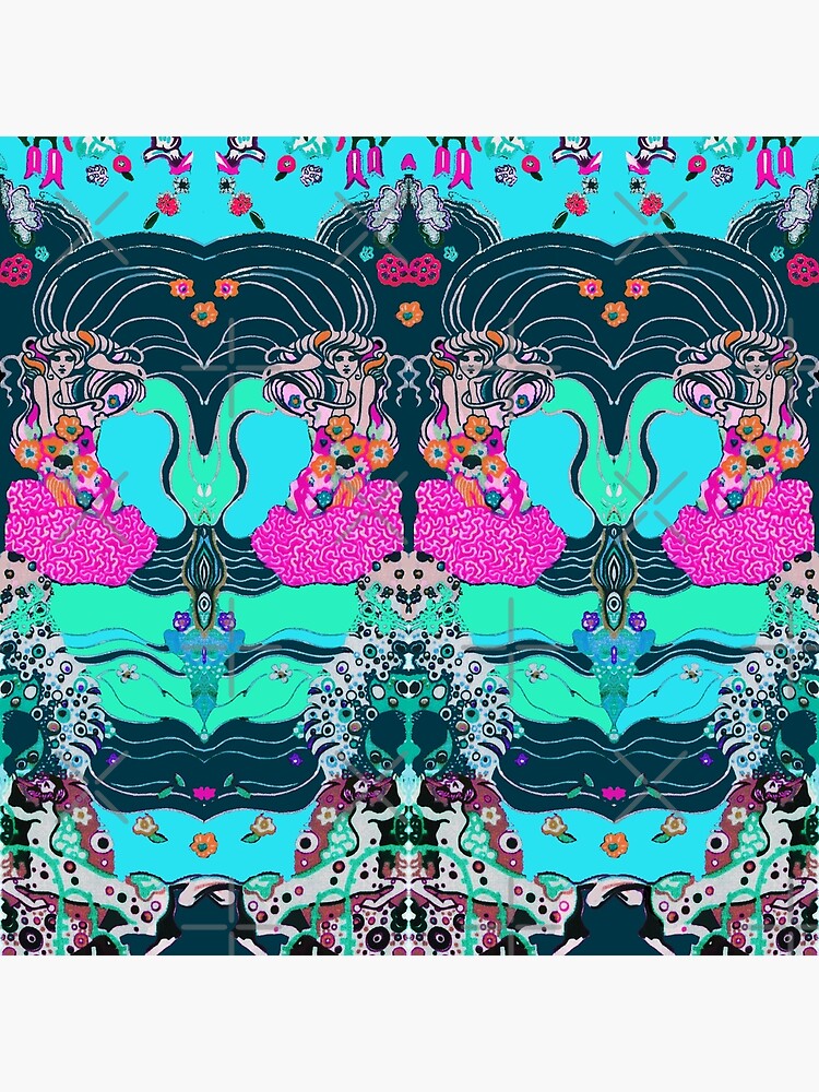 Distressed Gold Teal and Fuchsia Abstract Digital Prints 