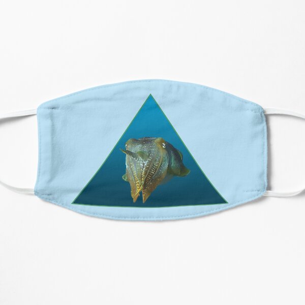 Tintenfisch | Farbenspiel auf blauem Hintergrund | Flache Maske