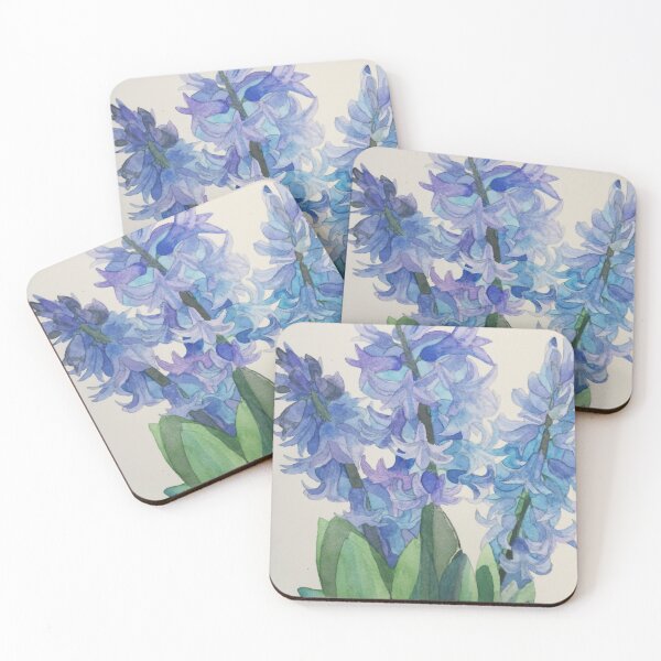 Item preview, Three blue hyacinths watercolour painting  designed and sold by esvb.