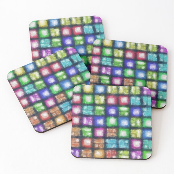Item preview, brushed patterns multy color squares designed and sold by Filigranas Digitales.