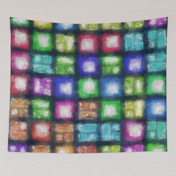 Item preview, brushed patterns multy color squares designed and sold by Filigranas Digitales.