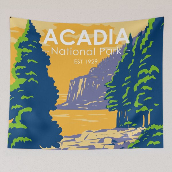 Item preview, Acadia National Park Bar Harbor Ocean Path Vintage designed and sold by KrisSidDesigns.