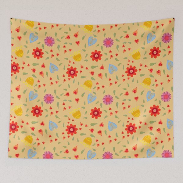 Item preview, Folk art flowers bright yellow designed and sold by sueshorman.