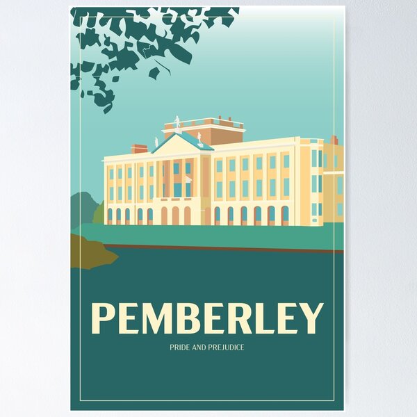 Art Deco Pemberley from Pride and Prejudice Illustration Poster