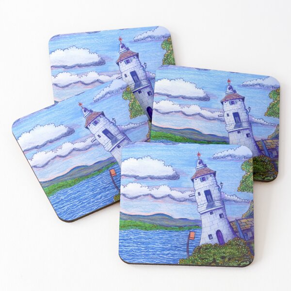 Item preview, 528 - THE LEANING TOWER OF PORTMEIRION - DAVE EDWARDS - COLOURED PENCILS - 2021 designed and sold by BLYTHART.