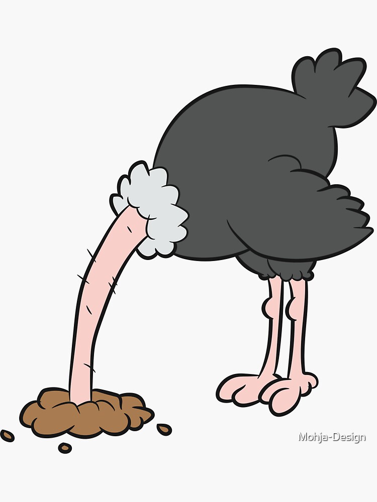 "Ostrich head in the sand" Sticker for Sale by MohjaDesign Redbubble