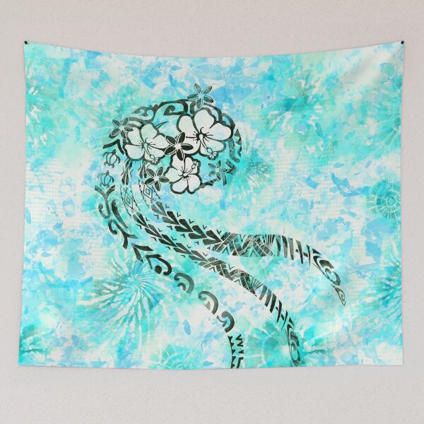 Item preview, Polynesian - Hawaiian Turqoise Tie Dye Splash designed and sold by sunnthreads.