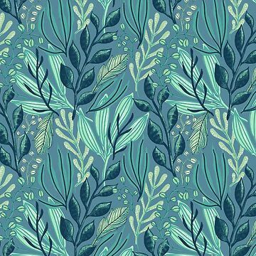Artwork thumbnail, Aquatic Leaves Pattern by Dream Big! by E. H.
