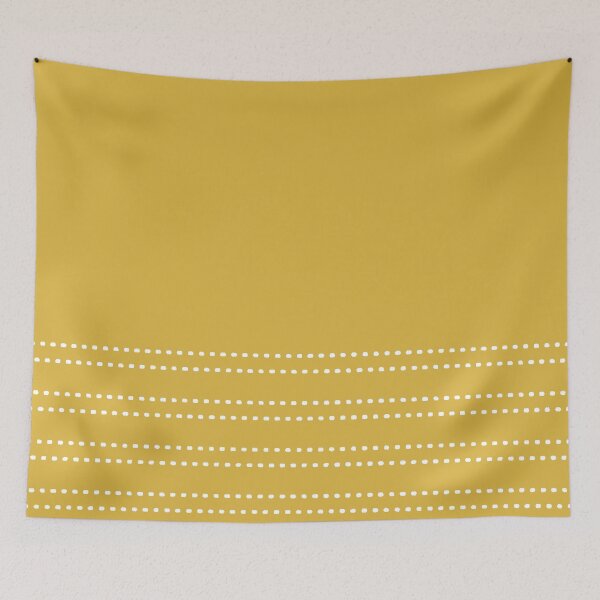 Item preview, Zoe Painted Dot Stripe Minimalist Pattern in Mustard and White designed and sold by kierkegaard.