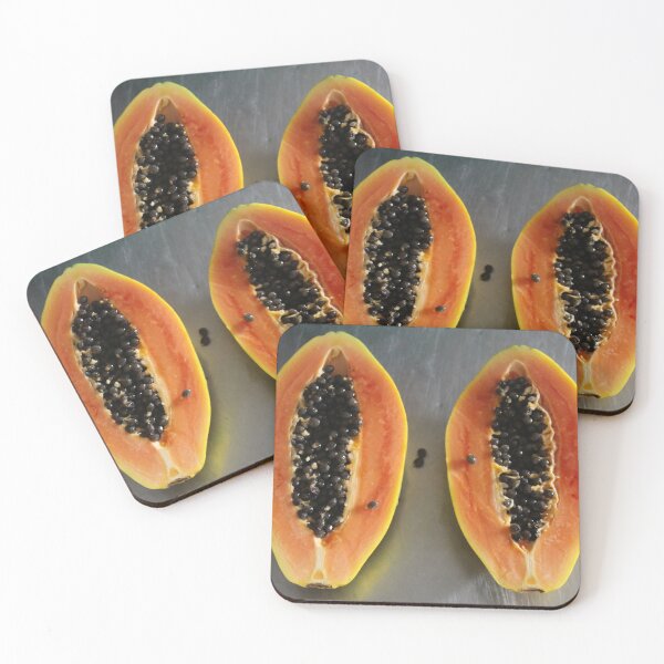 Item preview, Two halves of papaya fruit designed and sold by Mahirov Shop.