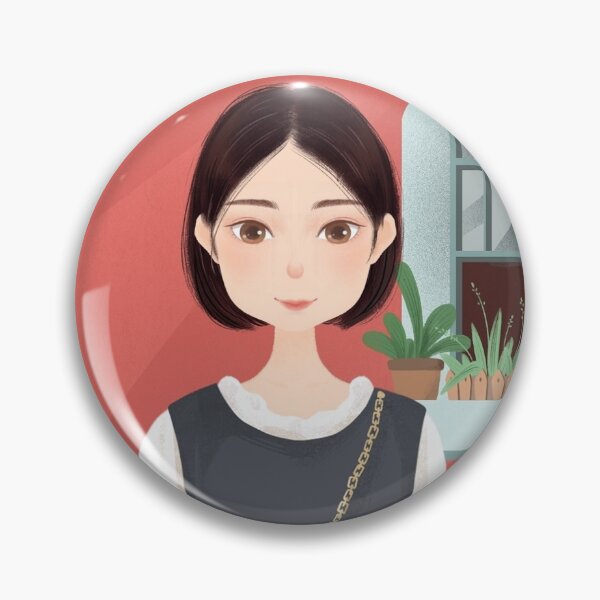 Item preview, Beautiful drawing of short-haired girl outside her house designed and sold by chicsignzodiac.