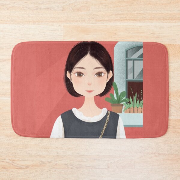 Item preview, Beautiful drawing of short-haired girl outside her house designed and sold by chicsignzodiac.