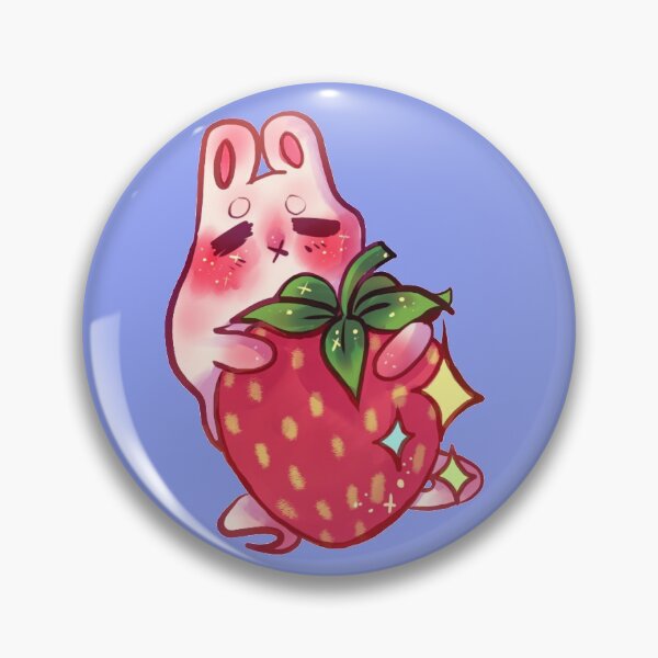 Item preview, Strawbunny - cute bunny ghost with strawberry designed and sold by Brambleberry.