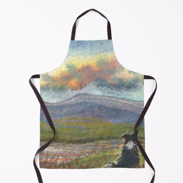 Item preview, Border collie dog meditates on the hills and mountains before him designed and sold by SusanAlisonArt.