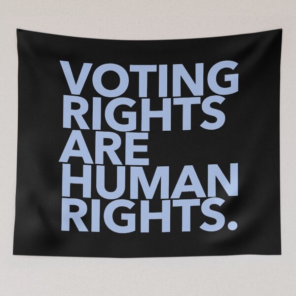 Item preview, Voting Rights are Human Rights (blue) designed and sold by Thelittlelord.