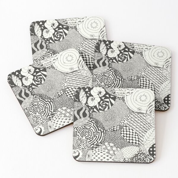 Item preview, Zentangle Black & White Trippy Modern Art designed and sold by DrivenToSketch.