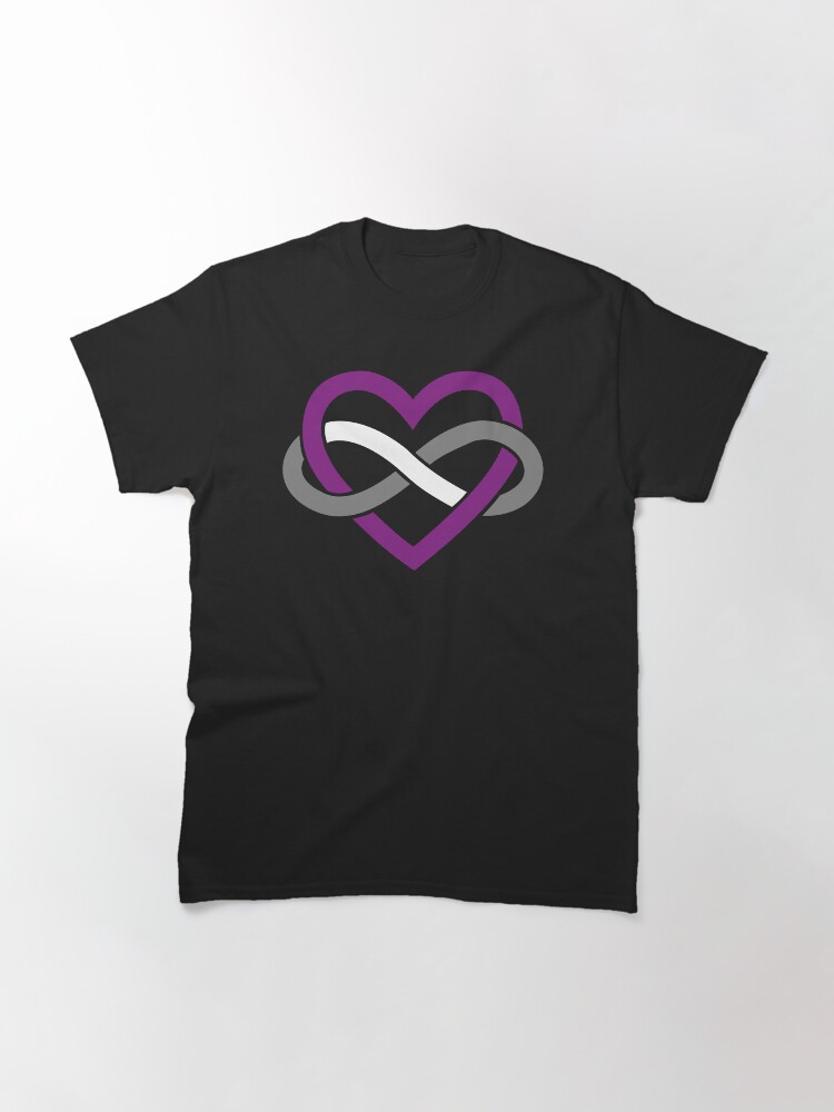 Alternate view of Asexual Polyamory Infinity Heart (Black) Classic T-Shirt
