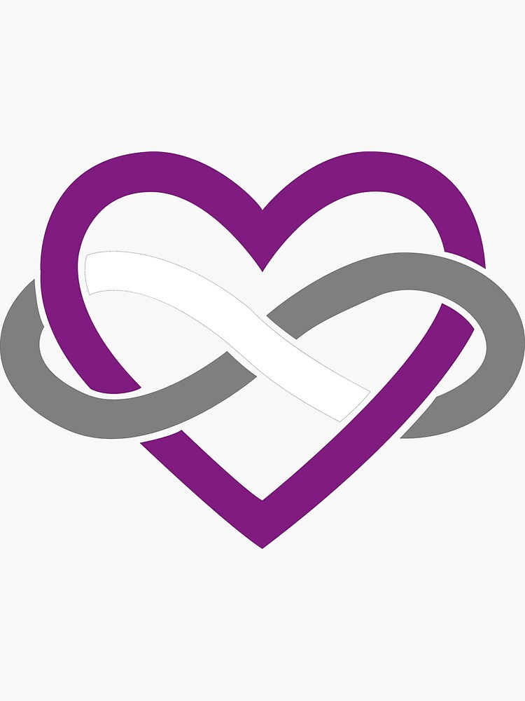 Asexual Polyamory Infinity Heart (Black) by polyphiliashop