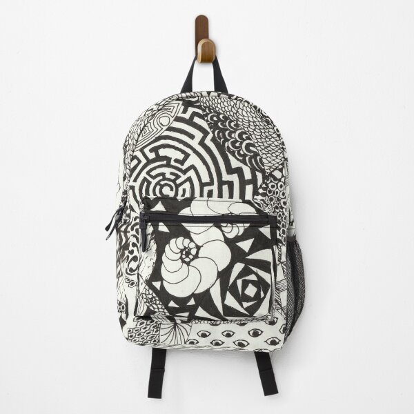 Item preview, Zentangle Black & White Trippy Modern Art designed and sold by DrivenToSketch.