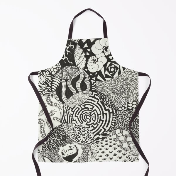 Item preview, Zentangle Black & White Trippy Modern Art designed and sold by DrivenToSketch.