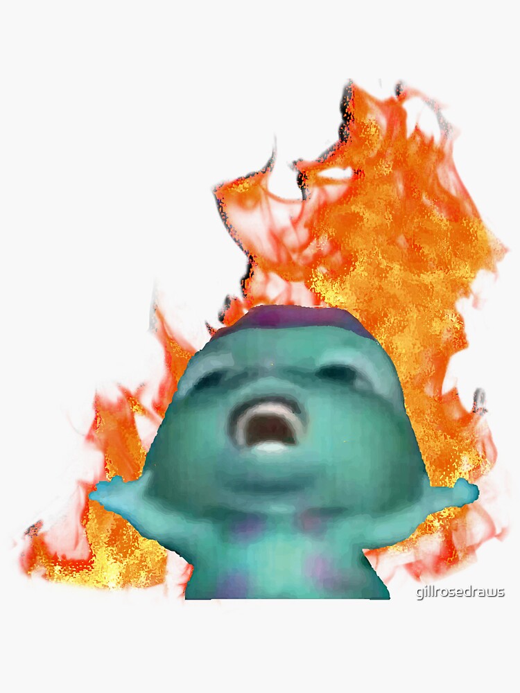 Cursed Bibble Meme Sticker Sheet Bibble Fire Chaotic Meme Ive Got