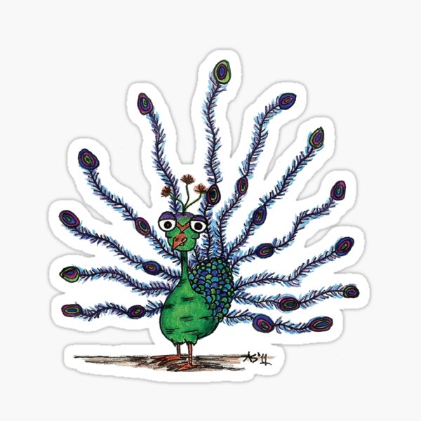 Cartoon Peacock Stickers for Sale | Redbubble