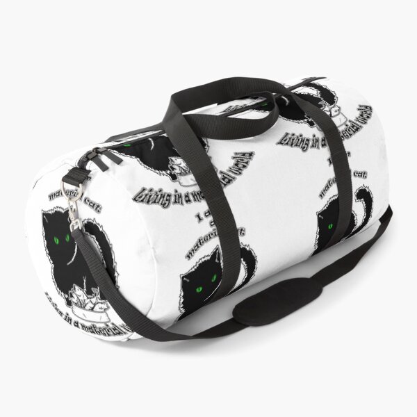 Item preview, Sitting Cat with singing fish. Very material cat living in a material world. Black and white designed and sold by saf-saf.