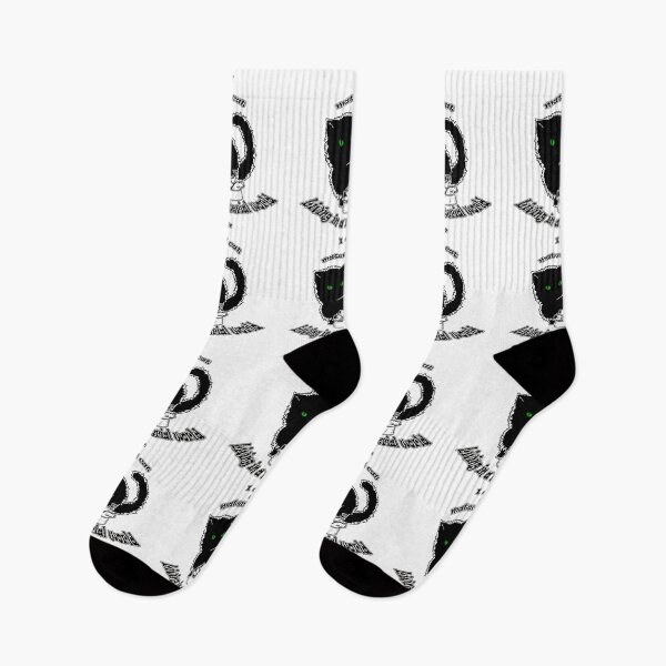 Item preview, Sitting Cat with singing fish. Very material cat living in a material world. Black and white designed and sold by saf-saf.