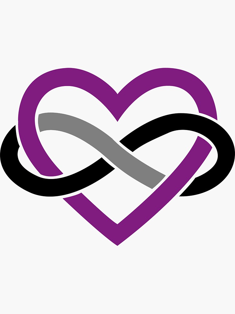 Asexual Polyamory Infinity Heart (White) by polyphiliashop