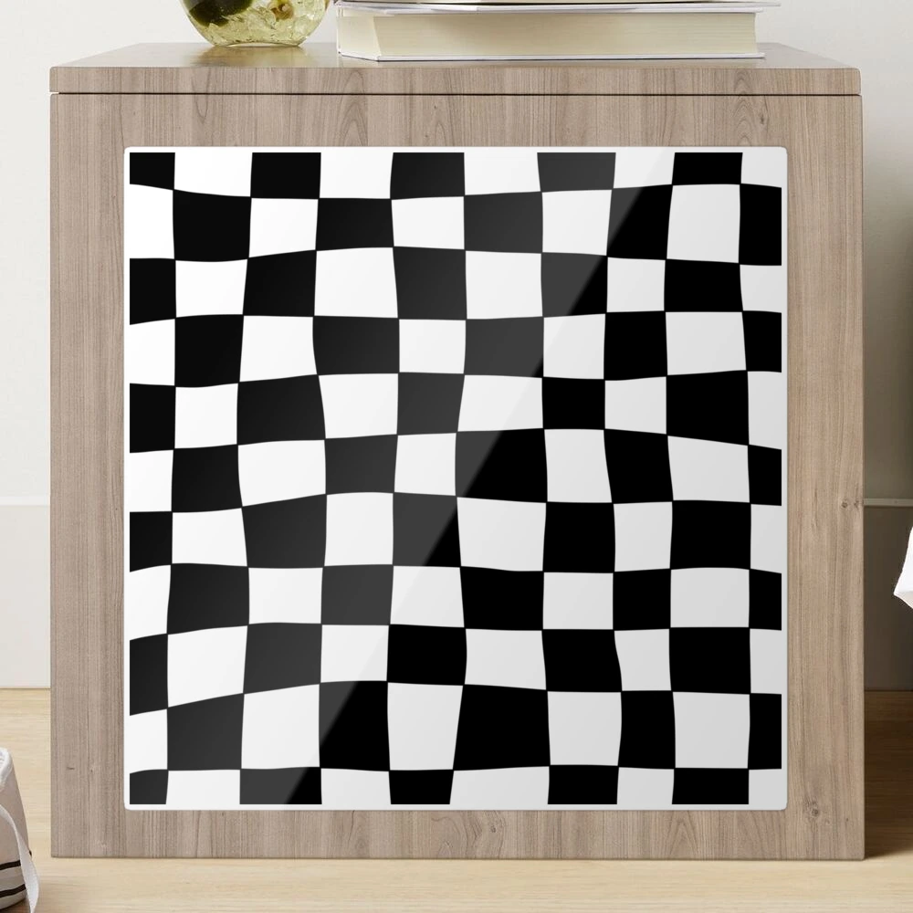 checkerboard black and white tile mat - TenStickers