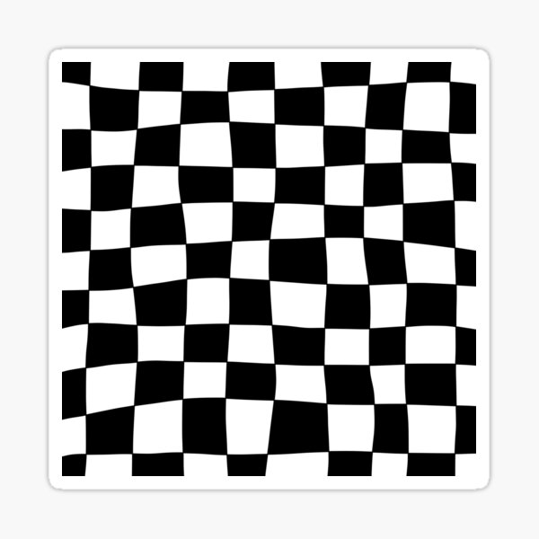 Vista previa del artículo con la obra «Patrón de tablero de ajedrez dibujado a mano (negro / blanco)», diseñado y vendido por Design Minds Boutique.