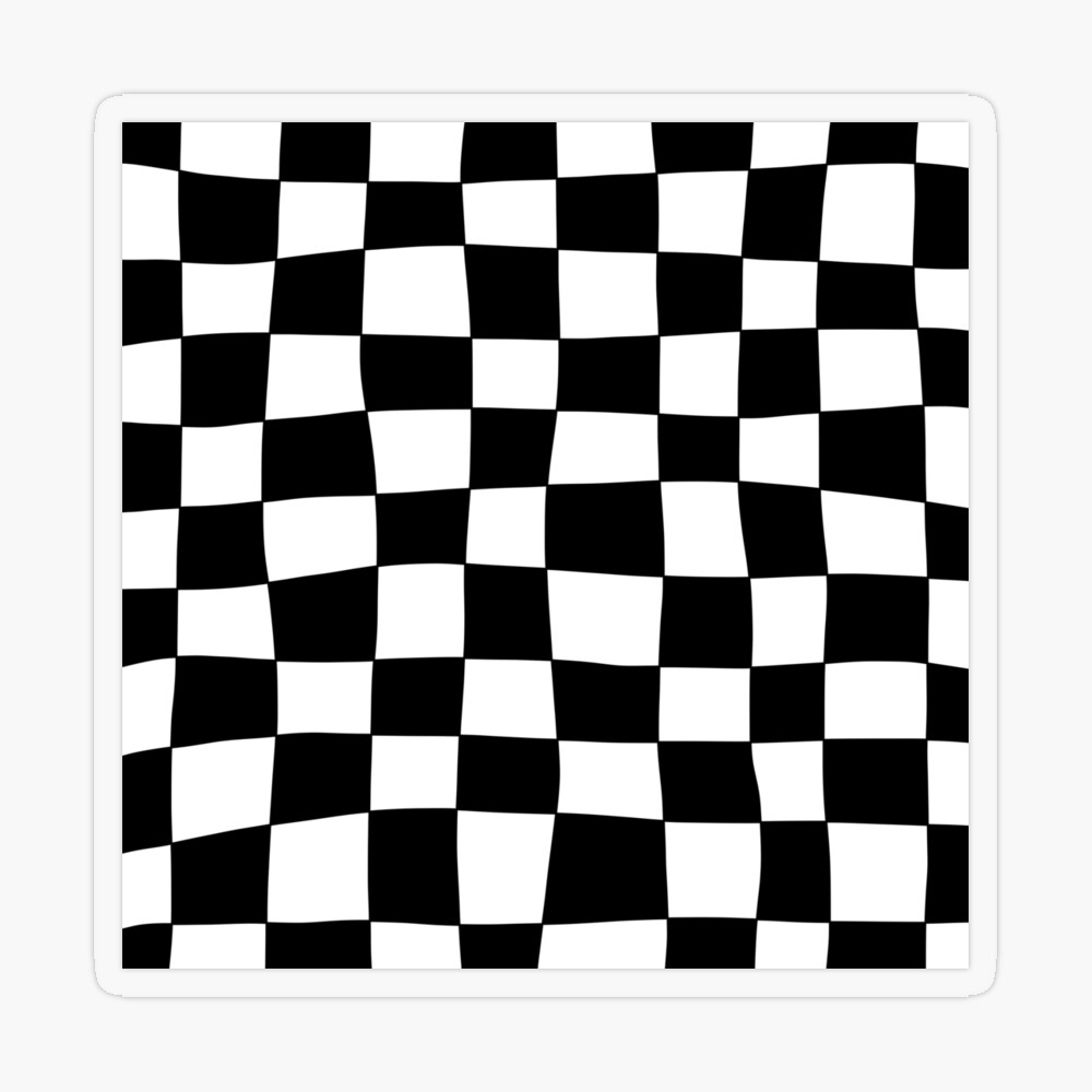 Checkerboard pattern in black and white on 7/8 white single face