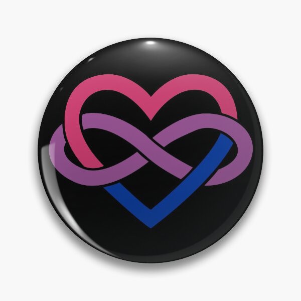 Bisexual Polyamory Infinity Heart (Black) Pin