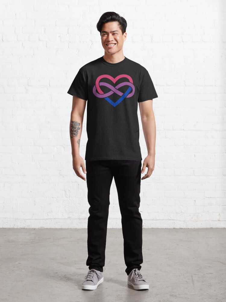 Alternate view of Bisexual Polyamory Infinity Heart (Black) Classic T-Shirt