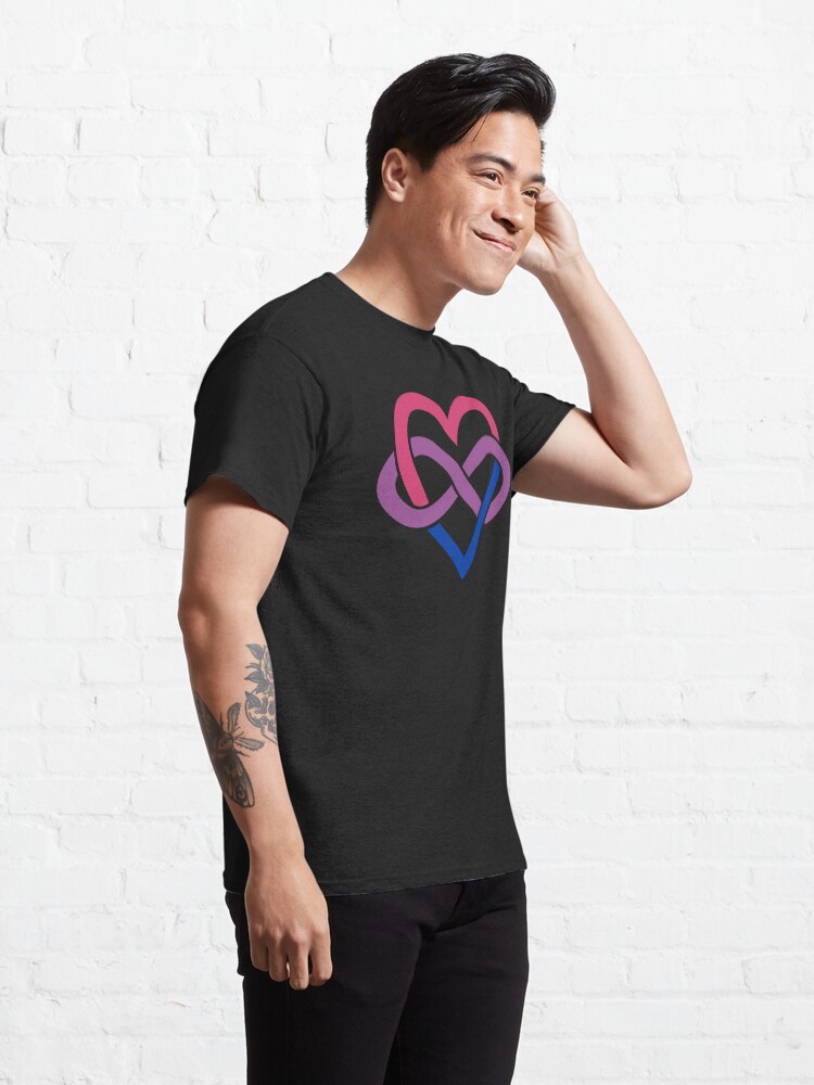 Alternate view of Bisexual Polyamory Infinity Heart (Black) Classic T-Shirt