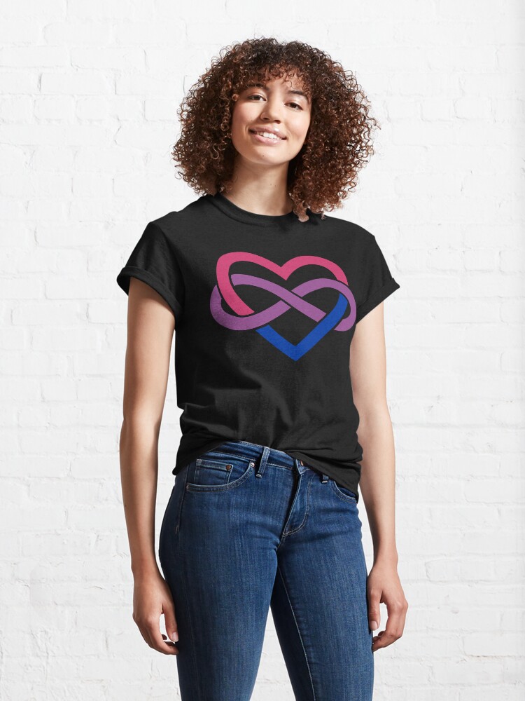 Alternate view of Bisexual Polyamory Infinity Heart (Black) Classic T-Shirt