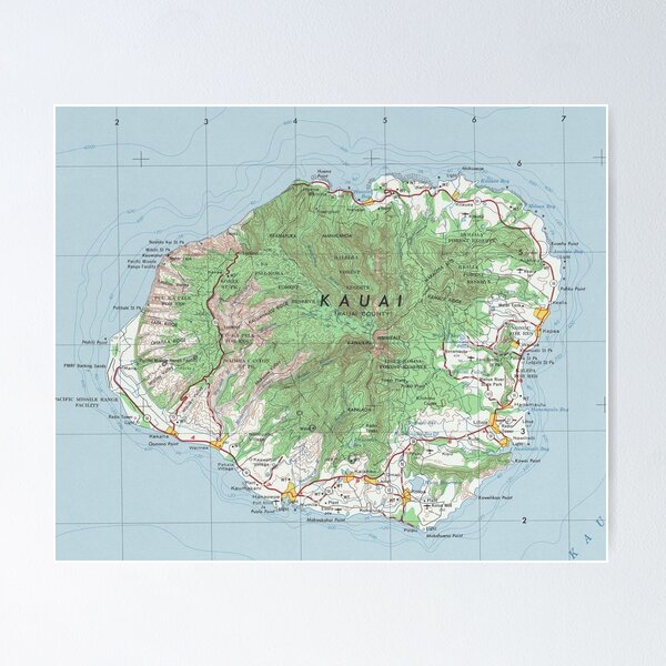 Item preview, Kauai Vintage Map designed and sold by RepYourTown.