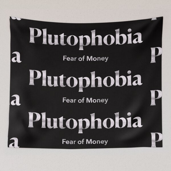 Item preview, Plutophobia - The Fear of Money - White on Black Design designed and sold by nabeArtist.
