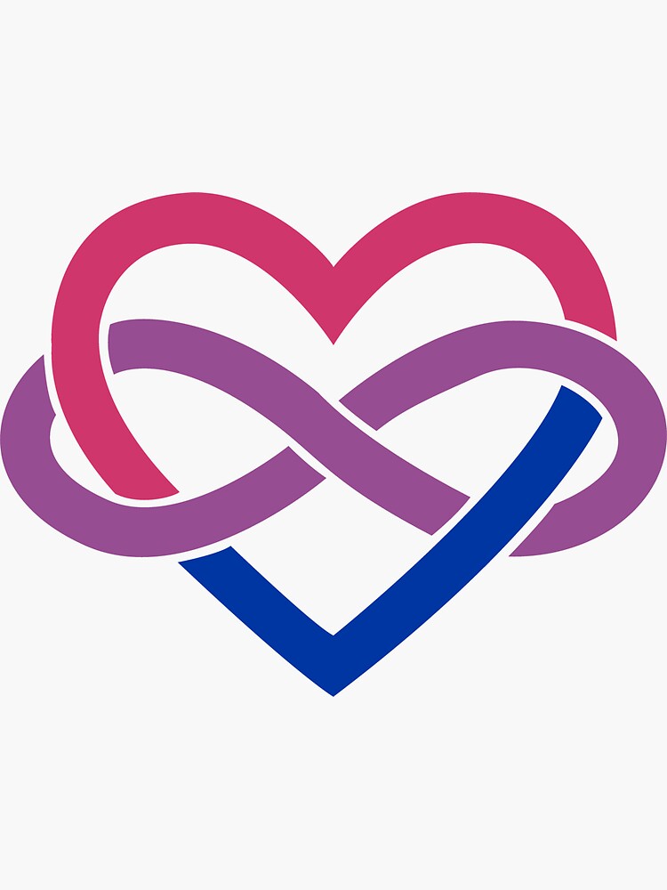 Bisexual Polyamory Infinity Heart (White) by polyphiliashop