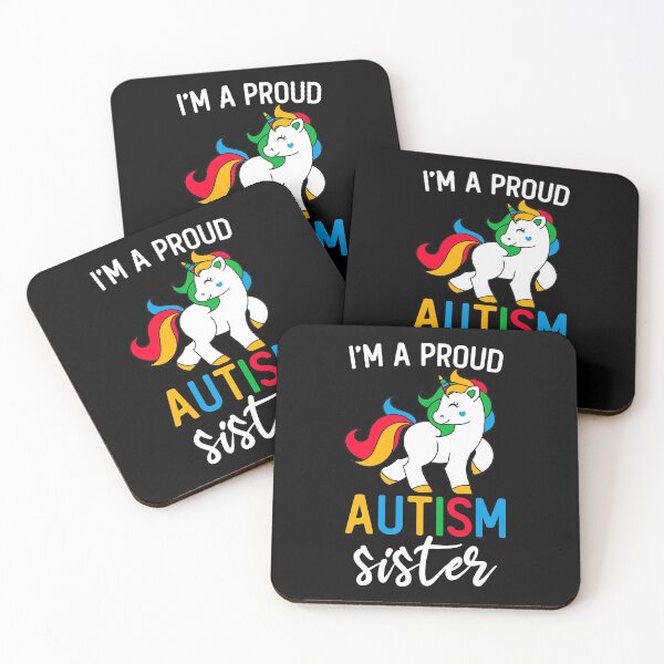 Item preview, I'm a Proud Autism Sister Cute Unicorn Rainbow Autism Day designed and sold by Artsy Apparels.