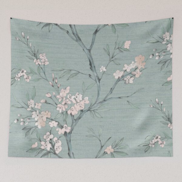 Item preview, Duck egg Oriental blossom designed and sold by WearWolfDesigns.