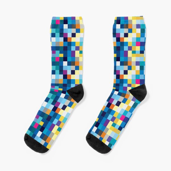 Aperçu de l'œuvre Carrés de motifs pixélisés colorés créée et vendue par IngaDesign.
