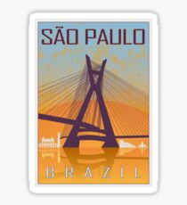 Sao Paulo Vintage Poster Sticker