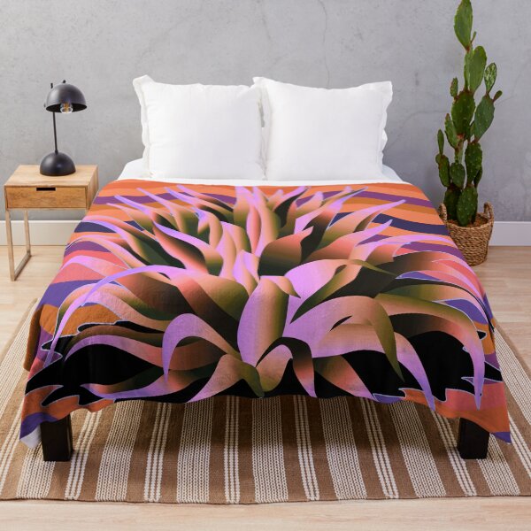 Groovy Agave Succulent Century Plants Throw Blanket