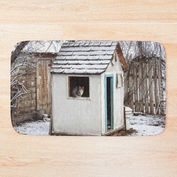 Item preview, snowy cat sitting in a windowsill designed and sold by Stephanie  Skeem.