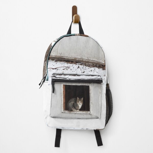 Item preview, snowy cat sitting in a windowsill designed and sold by Stephanie Skeem.