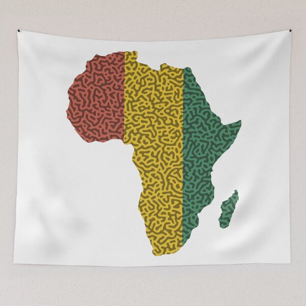 Item preview, Africa Map Turing Pattern (Rasta Colours) designed and sold by John Uttley.
