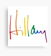 Rainbow Hillary Signature Canvas Print